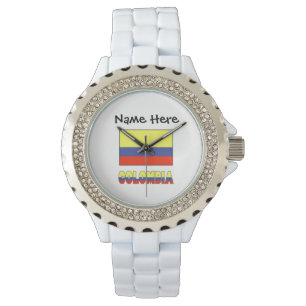 Montre Drapeau Colombien Colombie Personnalisation Noir 
