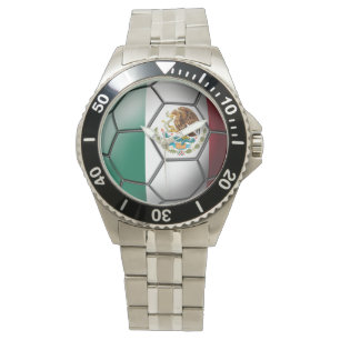 Montre Drapeau de ballon de football du Mexique