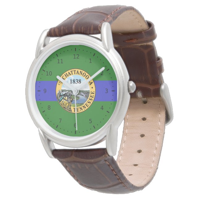 Montre Drapeau de Chattanooga, Tennessee (Incliné)