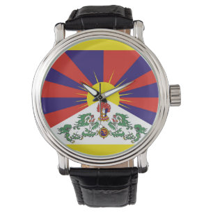 Montre Drapeau de drapeau de lion du Thibet ou de la
