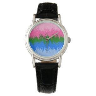 Montre Drapeau de fierté abstrait omniromantique tripant