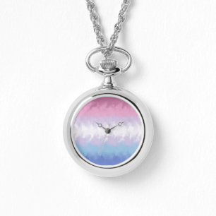 Montre Drapeau de fierté bigenre abstrait fluffy pastel b