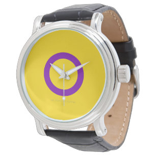 Montre Drapeau de fierté intersexe de SlipperyJoe's fond 