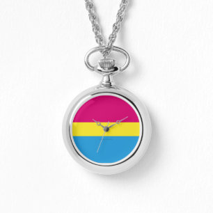 Montre Drapeau de fierté pansexuel SlipperyJoe rose ambre
