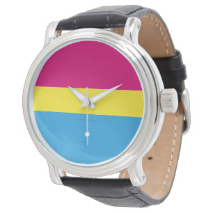 Montre Drapeau de fierté pansexuelle SlipperyJoe rose amb