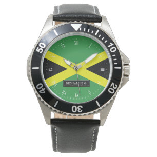 Montre Drapeau de la Jamaïque Nom personnalisé