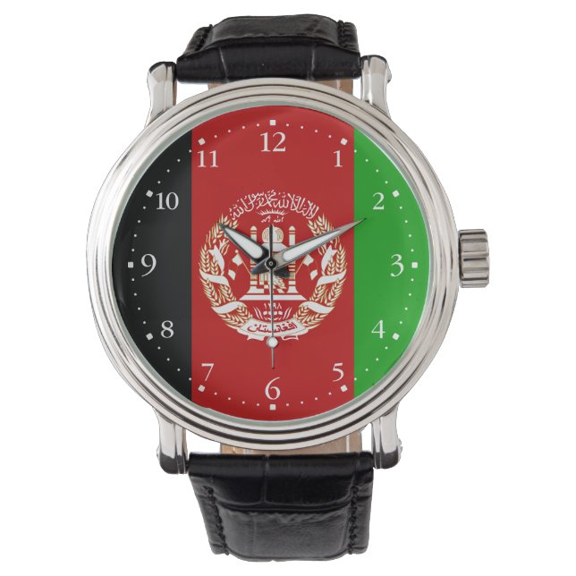 Montre Drapeau de l'Afghanistan patriotique (devant)