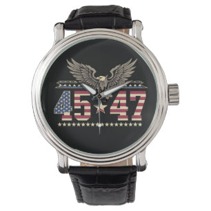Montre Drapeau de l'aigle américain vintage Trump 45 47 U