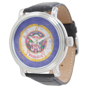 Montre Drapeau de l'État du Minnesota en détresse