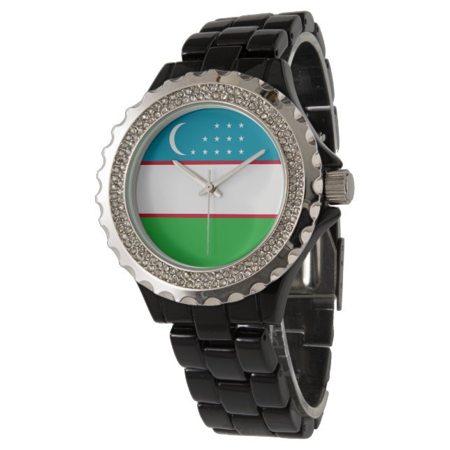 Montre Drapeau de l'Ouzbékistan (Incliné)