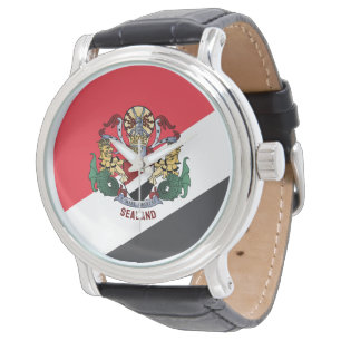 Montre Drapeau de Sealand, avec armoiries superposées