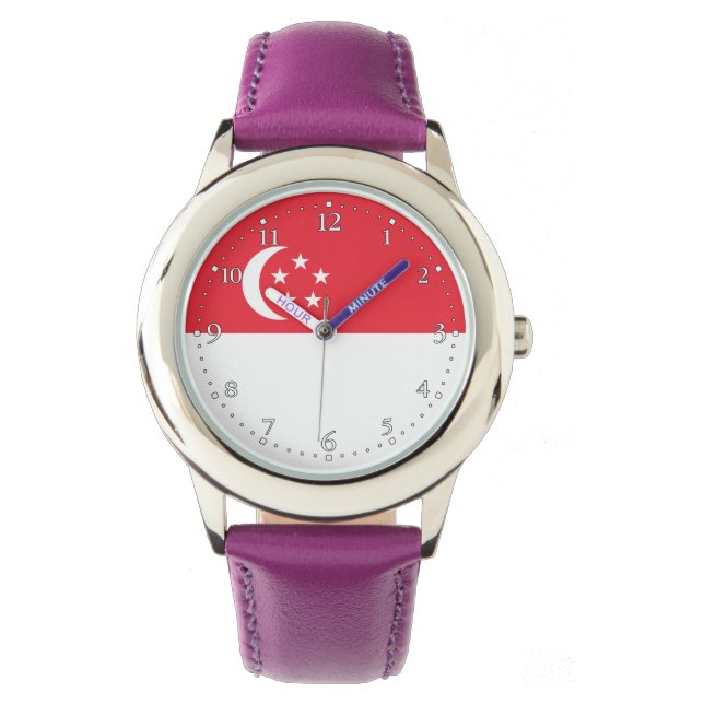 Montre Drapeau de Singapour (devant)