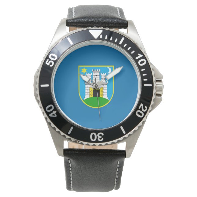 Montre Drapeau de Zagreb, Croatie Wrist Watch (devant)