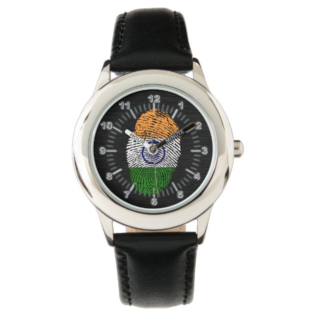 Montre Drapeau d'empreintes digitales indien (devant)
