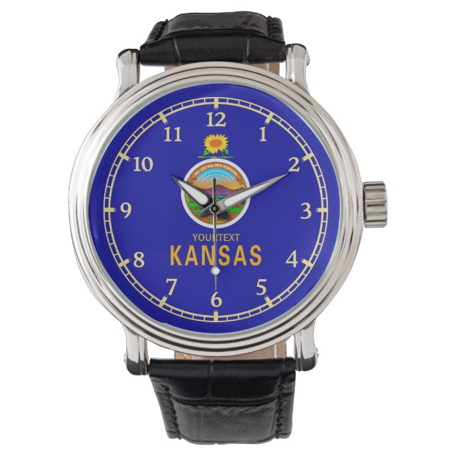 Montre Drapeau d'état du Kansas personnalisé (devant)