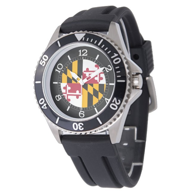 Montre Drapeau d'état dynamique du Maryland (Incliné)