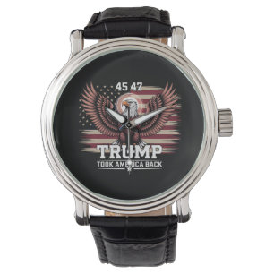 Montre Drapeau du 45e et 47e président Trump 2025 Aigle A