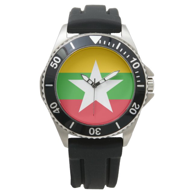 Montre Drapeau du Myanmar (Birmanie) (devant)