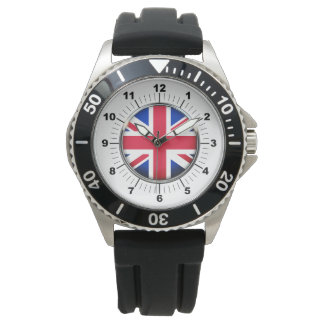 Montre Drapeau du Royaume-Uni pour hommes bracelet en cao