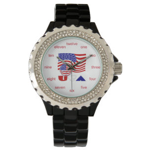 Montre Drapeau États-Unis d'Amérique USA Ballon de Footba