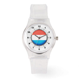 Montre Drapeau féminin Luxembourg Sporty Rose Silicon Wat