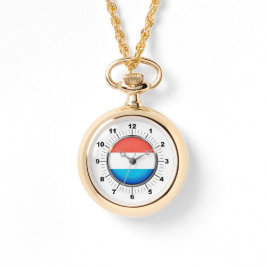 Montre Drapeau féminin Luxembourg Wraparound Gold Watch