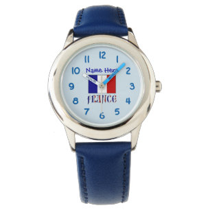Montre Drapeau Français Bleu France Personnalisé Enfants