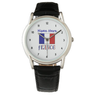 Montre Drapeau Français de France Personnalisé Petits Num