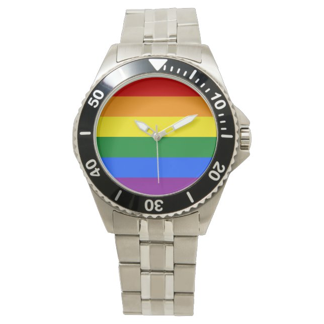 Montre Drapeau Gay pride arc-en-ciel LGBT (devant)