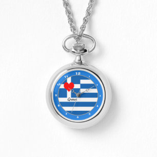 Montre Drapeau grec & Coeur - Grèce fans de voyage/sports