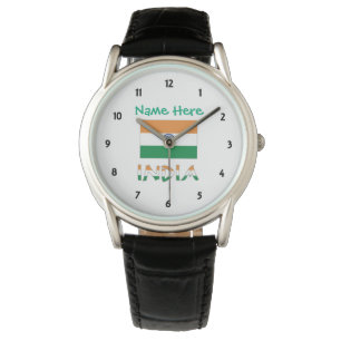 Montre Drapeau indien personnalisé vert Inde 