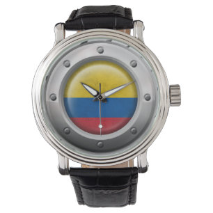 Montre Drapeau industriel colombien avec acier graphique
