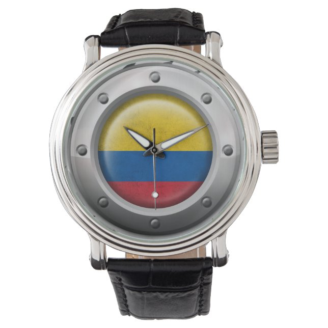 Montre Drapeau industriel colombien avec acier graphique (devant)
