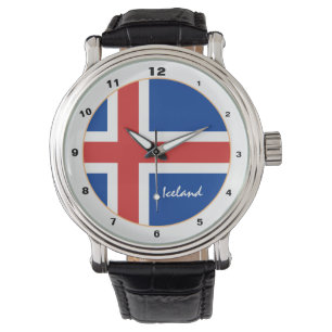 Montre Drapeau islandais & mode/design à la mode islanda