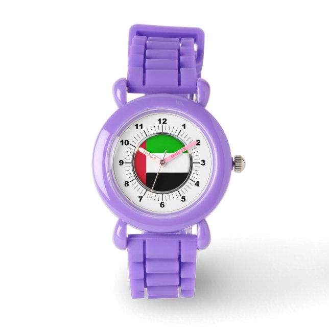 Montre Drapeau Kid's Emirates Red Parties scintillant Str (Recto)