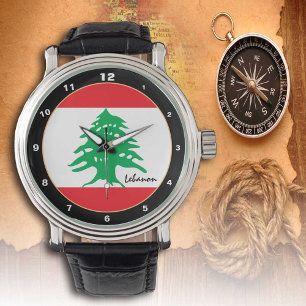 Montre drapeau libanais et Moyen-Orient - fans de mode/sp