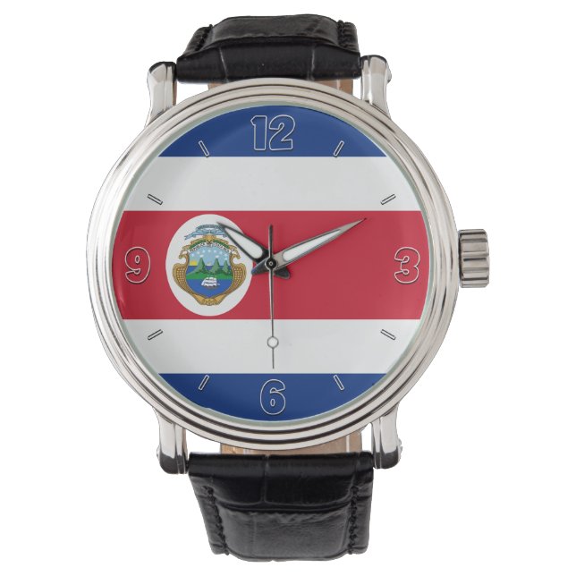 Montre Drapeau national du Costa Rica Élégant patriotique (devant)