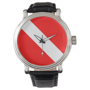 Montre Drapeau Plongée Plongée Plongée Plongée Diver Down