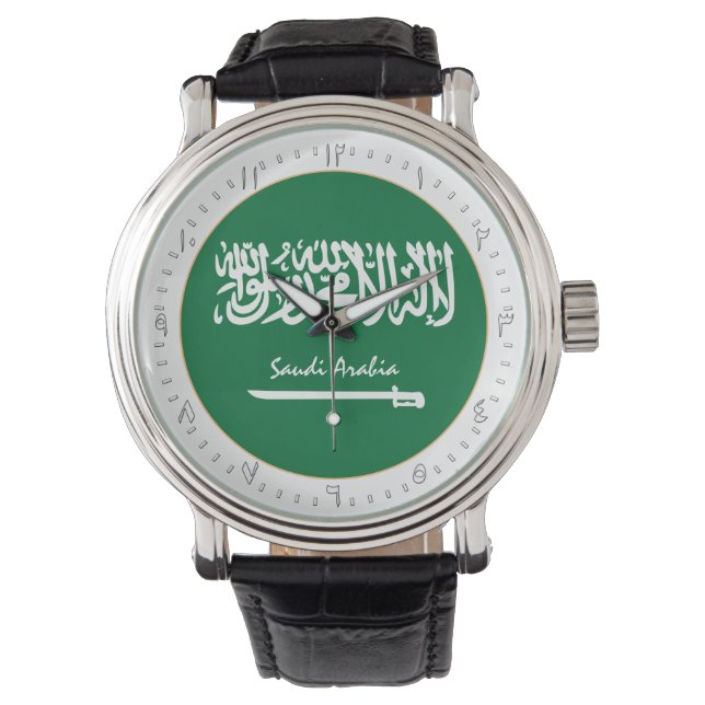 Montre Drapeau Saoudien & Arabie Saoudite mode / design b (devant)
