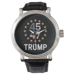 Montre Drapeau Trump 2024 Reprenez l'Amérique Trump 45 47