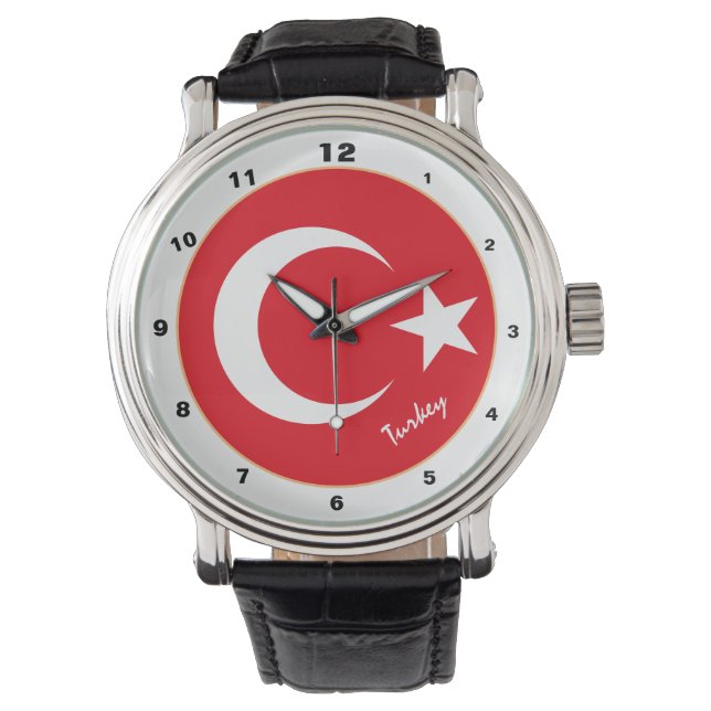 Montre Drapeau turc & Turquie tendance mode / design mont (devant)