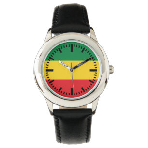 Montre Drapeau vert, jaune et rouge