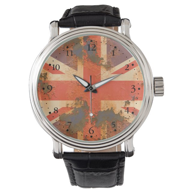 Montre Drapeau vintage rouillé Royaume-Uni (devant)