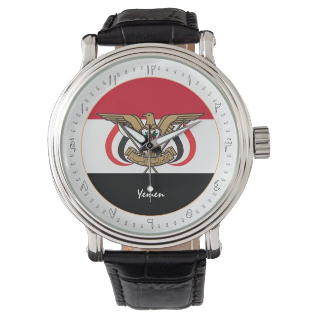 Montre Drapeau yéménite & mode yéménite, arabe No/design (devant)