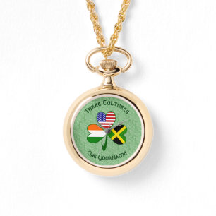 Montre Drapeaux Américains Irlandais Jamaïcains Shamrock
