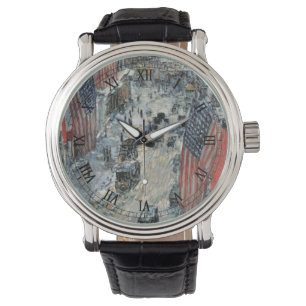 Montre Drapeaux sur la 57e Rue par Frederick Childe Hassa