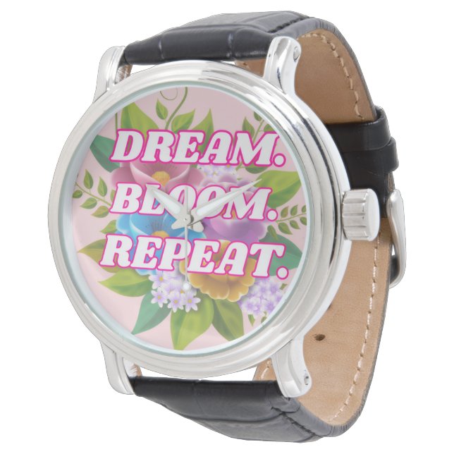Montre Dream Bloom Répéter Floral Motivational Collier (Incliné)