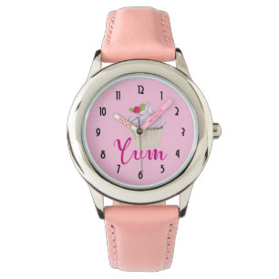 Montre Dreamy Cupcake rose avec Yum framboise!
