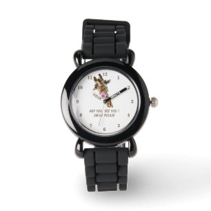 Montre drôle avec Giraffe Joueuse - Smile