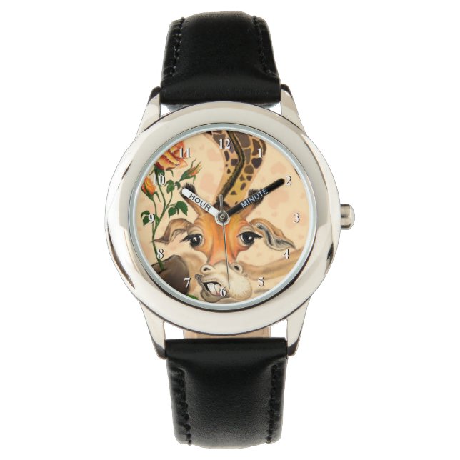 Montre drôle avec Giraffe romantique - Messieurs (devant)